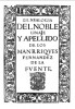Genealoga del noble linaje y apellido de los Manrique Fernandez de la Fuente