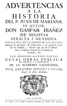 Advertencias a la Historia del P. Juan de Mariana